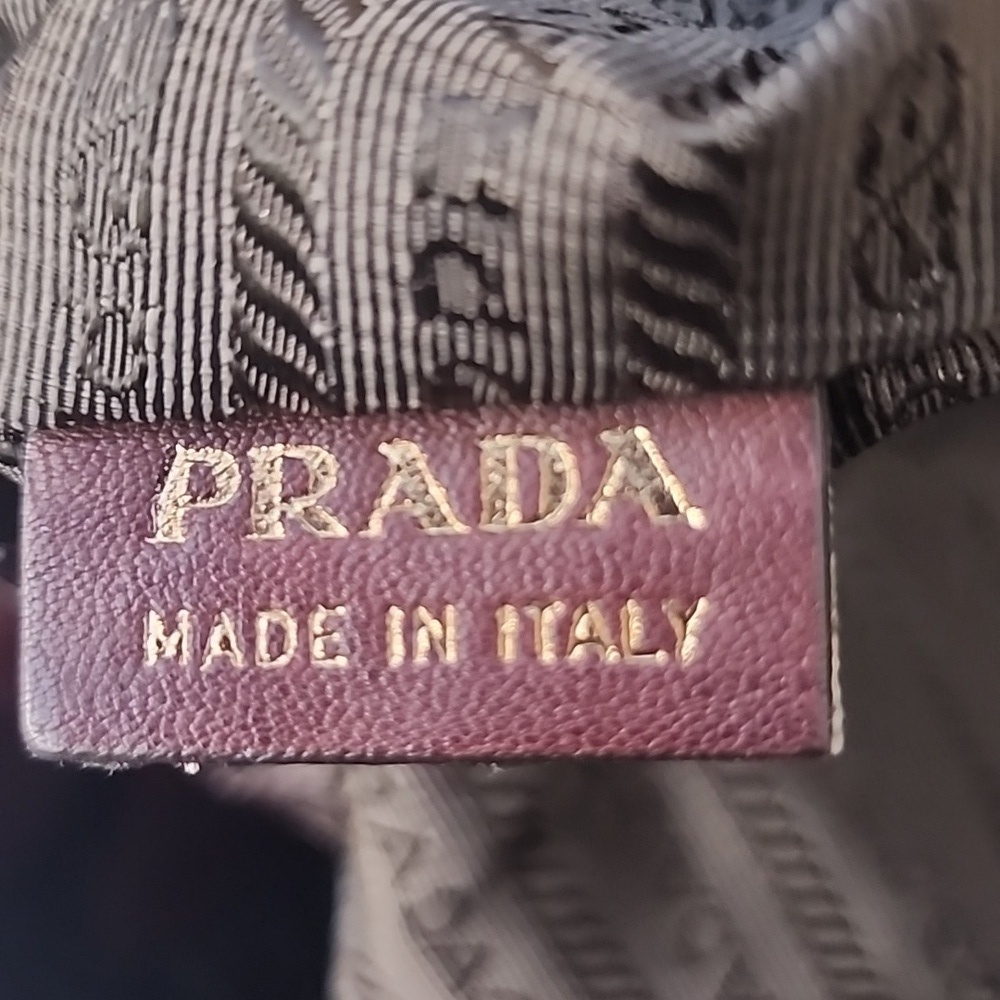 Prada Milano Green Nylon and Brown Leather Hobo Shoulder Bag with Gold hardware - Picture 7 of 16